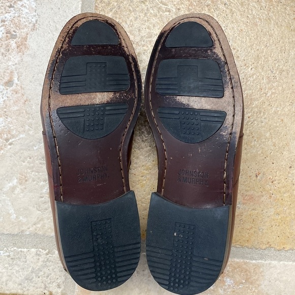 Johnston & Murphy Woven Moccasin Loafer Men’s 9 Tassel ties herringbone Fringe - Picture 8 of 13